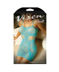 Vixen Euphoria Striped Net Dress Blue L/xl