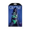 Glow Double Take Strappy Harness Open-shelf Bra & Cage Thong Neon Lemon M/l