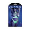 Glow Double Take Strappy Harness Open-shelf Bra & Cage Thong Neon Lemon Qs