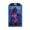 Glow Lights Off Lace Halter Bralette & Cage Panty Neon Pink S/m