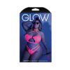 Glow Lights Off Lace Halter Bralette & Cage Panty Neon Pink Qs