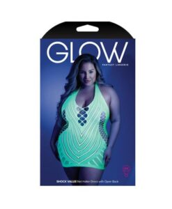 Glow Shock Value Halter Dress Neon Green Qs