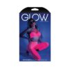 Glow Own The Night Cropped Cut-out Halter Bodystocking Neon Pink Os
