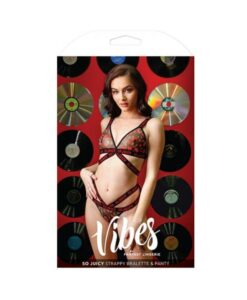 Vibes So Juicy Strappy Bralette & Panty L/xl Black