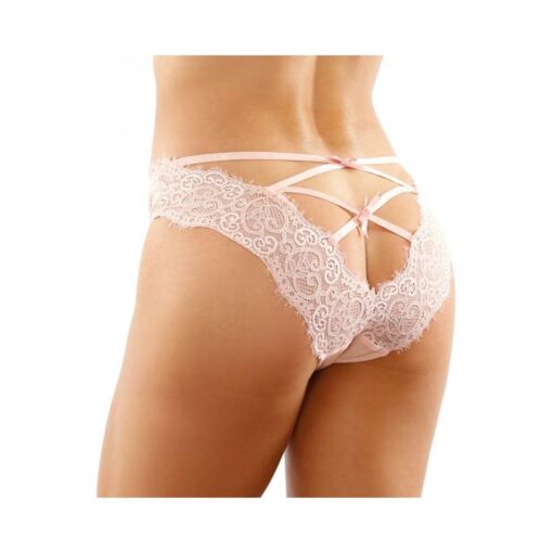 Ivy Lace Bikini Panty With Lattice Cut-out Back Light Pink L/xl
