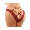 Ivy Lace Bikini Panty With Lattice Cut-out Back Garnet Queen