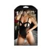 Vixen Dirty Little Secret Wetlook Cut-out Cup Teddy Black L/xl