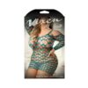 Vixen Forget The Rules Cold Shoulder Wide Net Dress Teal Queen