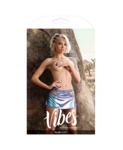 Fantasy Lingerie Vibes Plur Holographic Cut Out Skirt Separate Aqua Holo L/xl