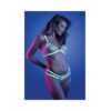 Fantasy Lingerie Glow Night Vision Glow-in-the-dark Lace Bralette & Panty White S/m