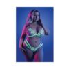 Fantasy Lingerie Glow Night Vision Glow-in-the-dark Lace Bralette & Panty White Queen Size