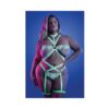 Fantasy Lingerie Glow Night Vision Glow-in-the-dark Lace Strappy Teddy White Queen Size