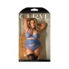 Fantasy Lingerie Curve Brielyn Bra, Harness Garter Belt & Panty Blue 1xl/2xl