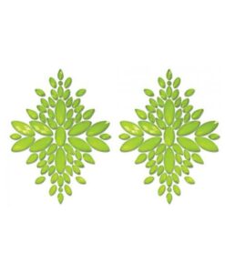 Fantasy Lingerie Glow-in-the-dark Crystal 1 Pair Jeweled Pasties Neon Green O/s
