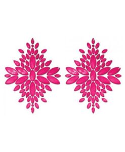 Fantasy Lingerie Glow-in-the-dark Crystal 1 Pair Jeweled Pasties Neon Pink O/s