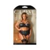 Fantasy Lingerie Curve Cassidy Cage Bra, Garter Belt & Panty Black 1xl/2xl