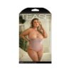 Fantasy Lingerie Tease Ronnie Caged Shelf Cup Teddy With Snap Closure & Leg Garters Pale Mauve 1xl/2