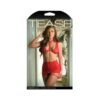 Fantasy Lingerie Tease Vaughn Harness Bralette, Gartered Skirt & G-string Red S/m