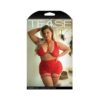 Fantasy Lingerie Tease Vaughn Harness Bralette, Gartered Skirt & G-string Red 1xl/2xl
