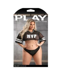 Fantasy Lingerie Play Real Mvp Cropped Jersey Top & Lace Up Panty Costume 3xl/4xl