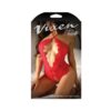 Fantasy Lingerie Vixen Hearts On Fire Crotchless Lace Teddy With Open Pearl Draped Back Red L/xl