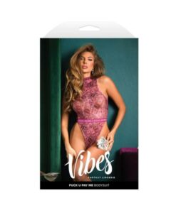 Fantasy Lingerie Vibes Fuck U Pay Me Money-print Sparkle Mesh Bodysuit L/xl