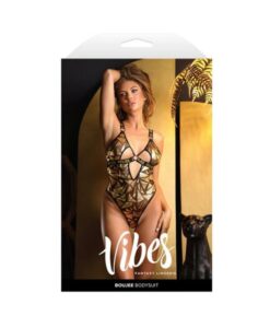 Fantasy Lingerie Vibes Boujee Cut-out Shattered Foil Mesh Bodysuit S/m