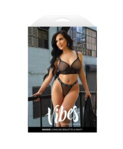 Fantasy Lingerie Vibes Baddie Longline Mesh Bralette & Panty S/m