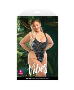 Fantasy Lingerie Vibes Eat Me Flash Reactive Mushroom-print Bodysuit Queen Size