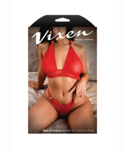Take A Chance Bralette & Crotchless Panty One Size