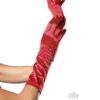 Elbow Length Satin Gloves O/S - Red