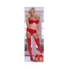 Magic Silk Valentina Bra Garter & Panty Red L/xl