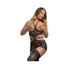 Ms Diamond Girl Cupless Romper Black S/m