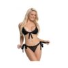 Magic Silk Sugar & Spice Ribbon-tie Bra & Panty Set Black S/m