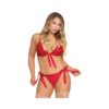 Magic Silk Sugar & Spice Ribbon-tie Bra & Panty Set Red Queen