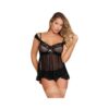 Magic Silk Passion Point Babydoll & Panty Set Black S/m