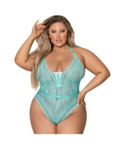 Magic Silk Seabreeze Teddy W Snap Crotch Turrquise Queen  Size
