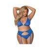 Magic Silk Sassy Bra, Garter & Rouched Panty Cobalt Queen