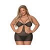 Magic Silk Sassy Cutout Dress & G-string Set Black Queen