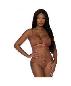 Magic Silk Caramel Kiss Bralette & G-string Panty Carmel L/xl