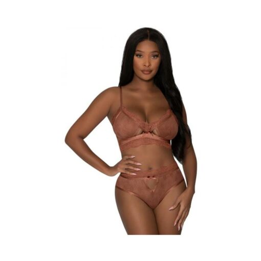 Magic Silk Caramel Kiss Bralette & G-string Panty Carmel L/xl