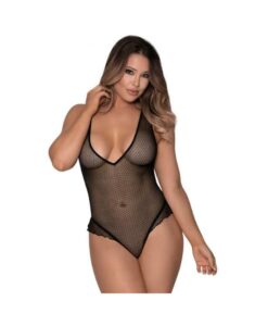Magic Silk Girl Next Door Plunge Teddy Black L/xl