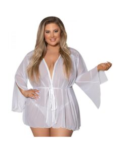 Magic Silk Modern Romance Short Robe White Queen Size
