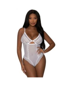 Magic Silk Modern Romance Cheeky Teddy White L/xl