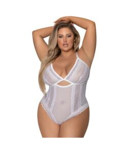 Magic Silk Modern Romance Cheeky Teddy White Queen Size