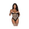 Magic Silk Purrrfect Half Cup Teddy With Split Crotch Leopard S/m
