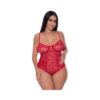 Magic Silk With Love Cheeky Teddy With Snap Crotch Red Queen