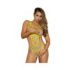 Magic Silk Strap Tease Cupless & Crotchless Teddy Yellow S/m