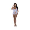 Magic Silk Ooh La Lace Babydoll & Split Crotch Panty Set Periwinkle S/m