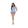 Magic Silk Ooh La Lace Cap Sleeve Basque & Tanga Set Periwinkle L/xl